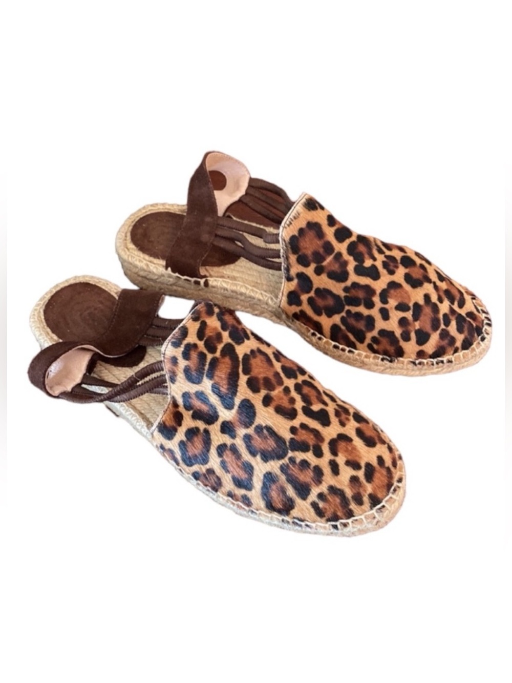Picon Leopard Print SZ 9 Safari Chic Boho Chic Calf Hair Espadrille Sandal Shoes